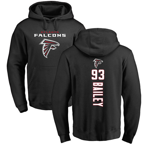 Atlanta Falcons Men Ash Allen Bailey Backer NFL Football #93 Pullover Hoodie Sweatshirts